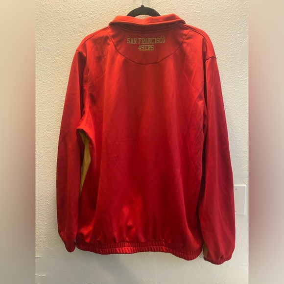 NFL 49ers Football Red and Gold Quarter-Zip Pullover Mens Size Large - Picture 3 of 6